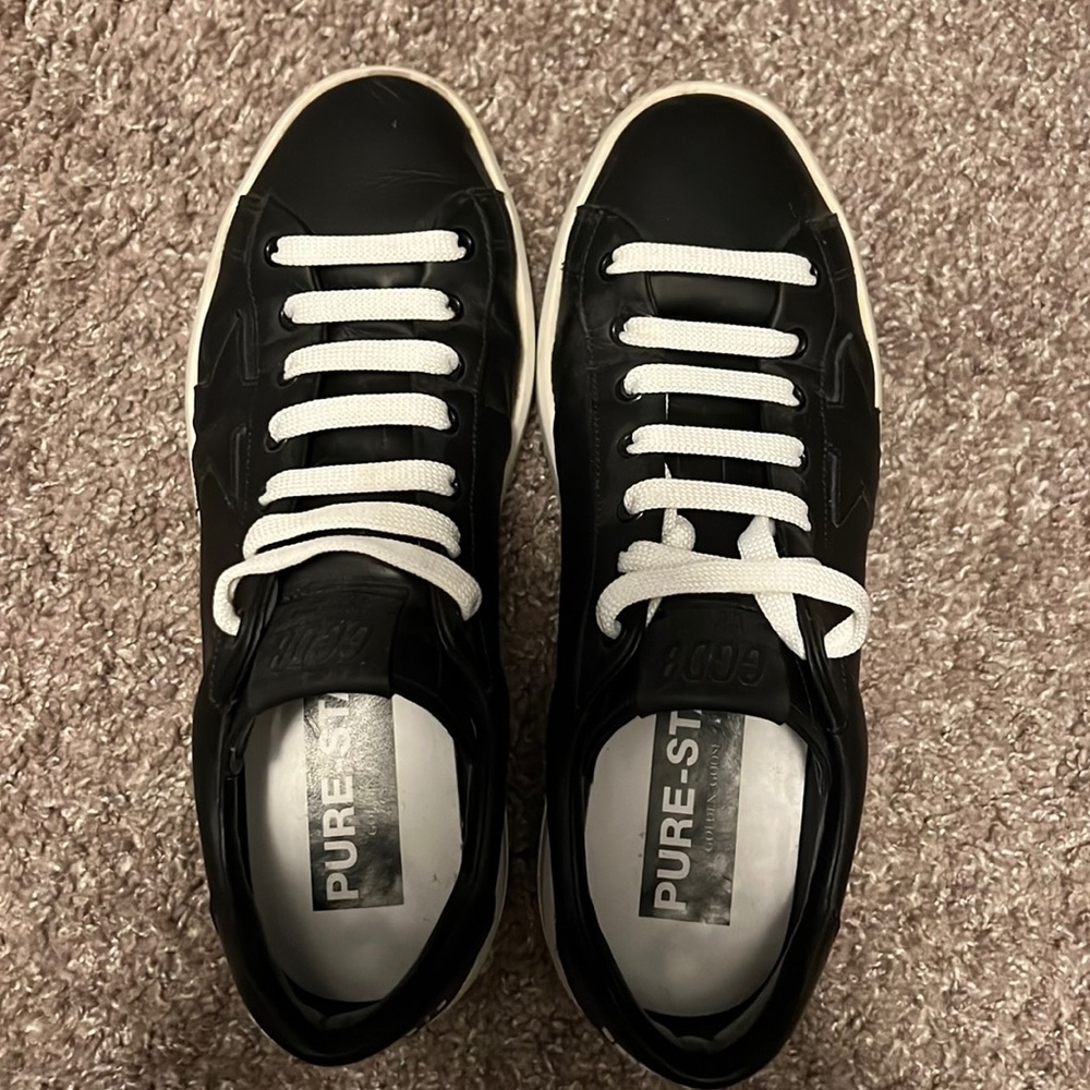 Pure Star leather black Golden Goose sneakers